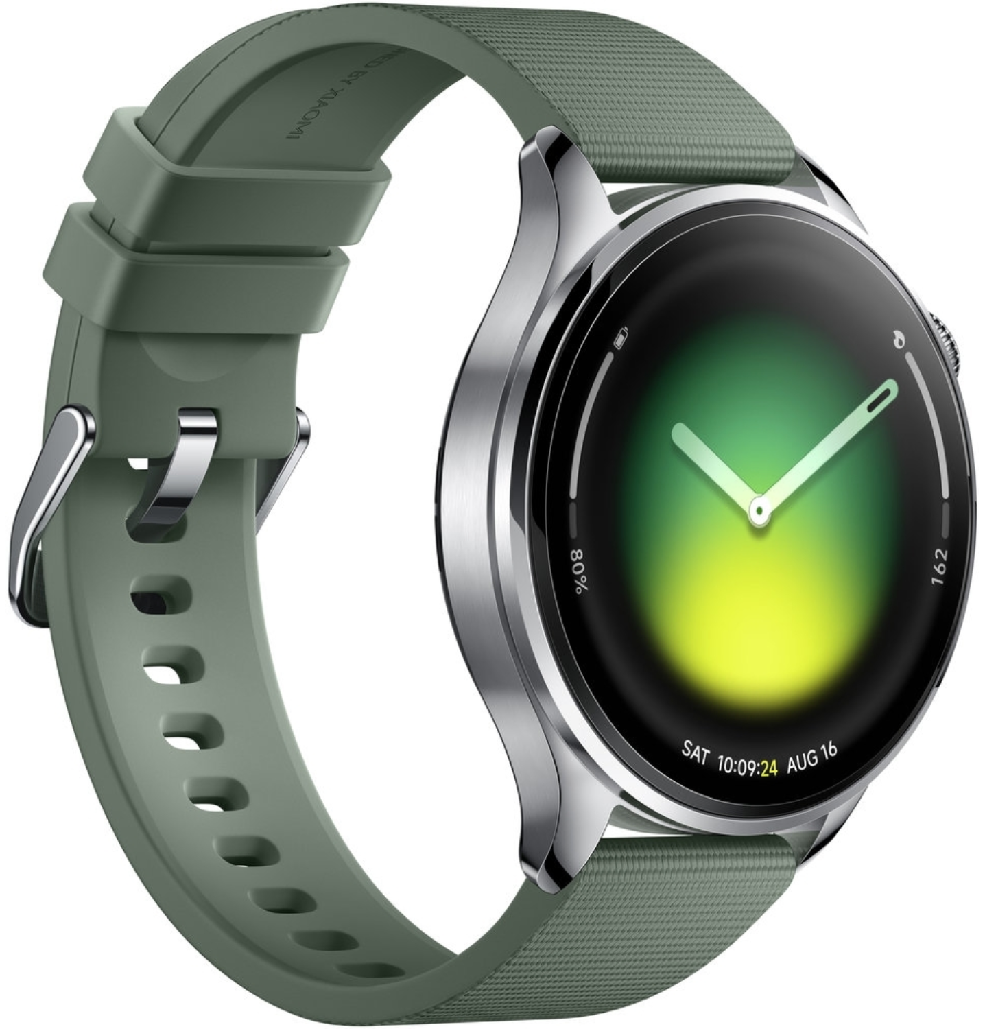 Смарт-часы Xiaomi Watch 5 серебристый с зеленым ремешком BHR07WPGL